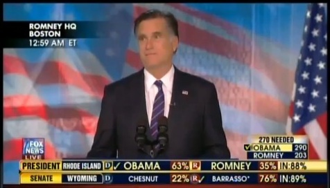 Mitt Romney, concession speech, Boston, 11-7-12, screenshot.