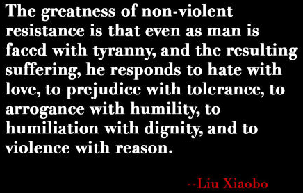Liu Xiaobo quote on nonviolence
