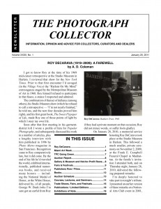 The Photograph Collector, January 2011, cover.