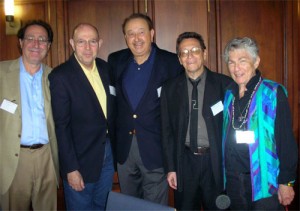 L-r: Richard Barr, Lewis Taishoff, Brian Sharoff, Allan Coleman, Blanche Wiesen Cook.