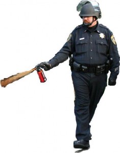 Lt. John Pike with pepper spray - meme.