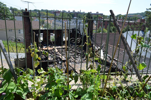 Fire aftermath, 16 Grove St., Staten Island, 8-26-12. Photo © copyright by Anna Lung.