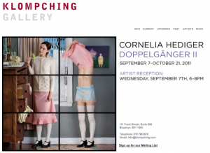 Klompching Gallery, Cornelia Hediger opening,  screenshot, 2011.