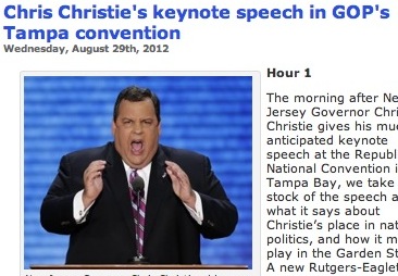 New Jersey Governor Chris Christie, RNC Keynote, WHYY Screenshot, 2012-08-30.