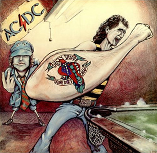 AC/DC, Dirty Deeds Done Dirt Cheap (1976), cover.