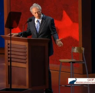 Clint Eastwood with chair, RNC, 8-30-12, screenshot.