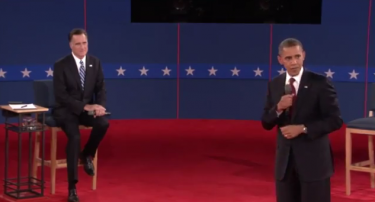 Second Presidential Debate, Hofstra Univ., 10-16-12, screenshot.