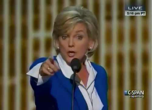 Former Gov. Jennifer Granholm, Democratic National Convention, 9-6-12, C-Span, screenshot.