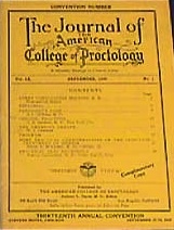 Journal of The American College of Proctology, June-September 1936.