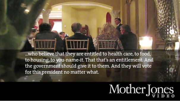 Romney "47 percent" speech, MotherJones, screenshot.