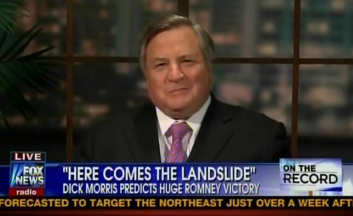 Dick Morris making a fool of himself, Fox News, 11-4-12, screenshot.