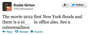 Election 2012 tweet from Kodie Girton, 11-6-12.