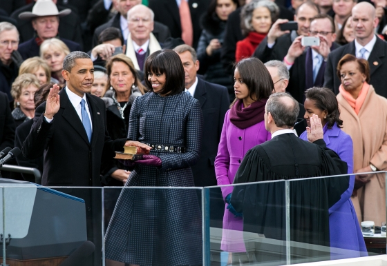 Supreme Court Chief Justice John Roberts administers the oath of office to President Barack Obama during the Inaugural swearing-in ceremony at the U.S. Capitol in Washington, D.C., Jan. 21, 2013. (Official White House Photo by Sonya N. Hebert)