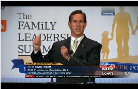 Rick Santorum, Family Leadership Summit, 8-10-13, screenshot.