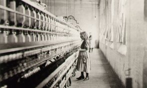 Lewis Hine, "Girl Worker in Carolina Cotton Mill," 1908.