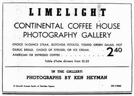 Limelight ad, Village Voice, 1950s.