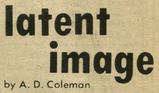 "Latent Image" column logo, Village Voice, ca. 1968.