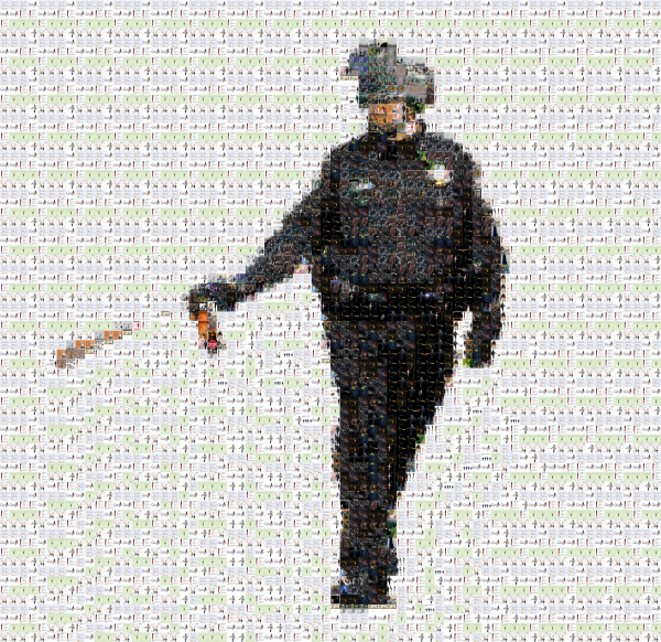 Mosaic image composed of many remixed Pepper Spraying Cop images, Occupy Oakland Hackathon 2012.