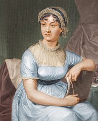 Jane Austen, from a drawing by her sister Cassandra. "Courtesy of the University of Texas Libraries, The University of Texas at Austin.