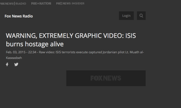 Fox News, ISIS video of Jordanian pilot's execution, 2015, screenshot (a)