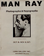 Lunn Gallery, Man Ray exhibition catalog (1971), cover