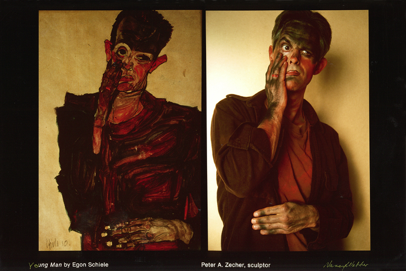 Nancy Webber, "Egon Schiele - Peter A. Zecher / Self-Portrait with Eyelid Pulled Down," © 1995
