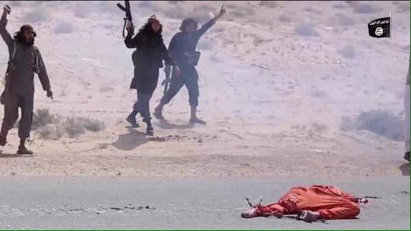 ISIS video, execution, crushed by tank, October 2015, screenshot