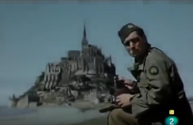 Robert Capa, Mont St. Michel,France, July 1944, screenshot from Patrick Jeudy's film