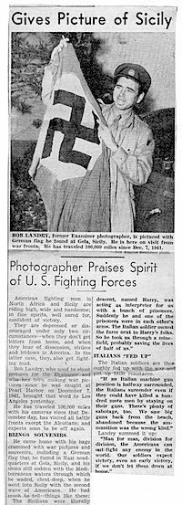Bob Landry, L.A. Examiner story, Fall 1943