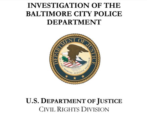 U.S. Dept. of Justice, Baltimore Police Dept. Report, 8-10-16, cover