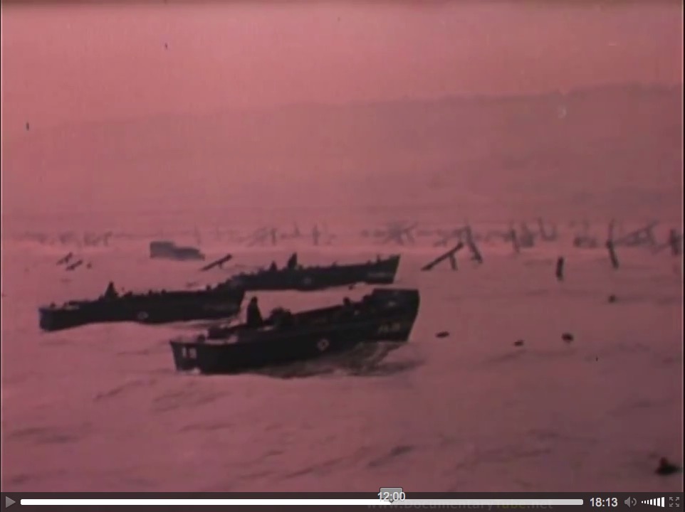 "At the Beaches of Normandy" (1944), U.S. Coast Guard film, screenshot (b)