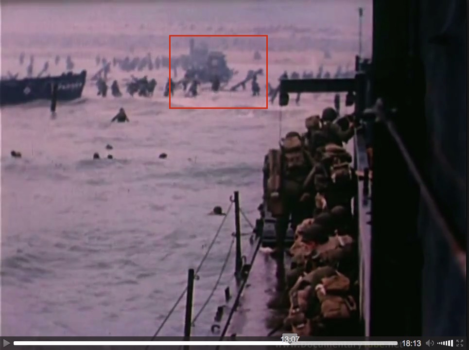"At the Beaches of Normandy" (1944), U.S. Coast Guard film, screenshot (d)