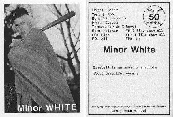 Mike Mandel, Minor White baseball trading card (1974)
