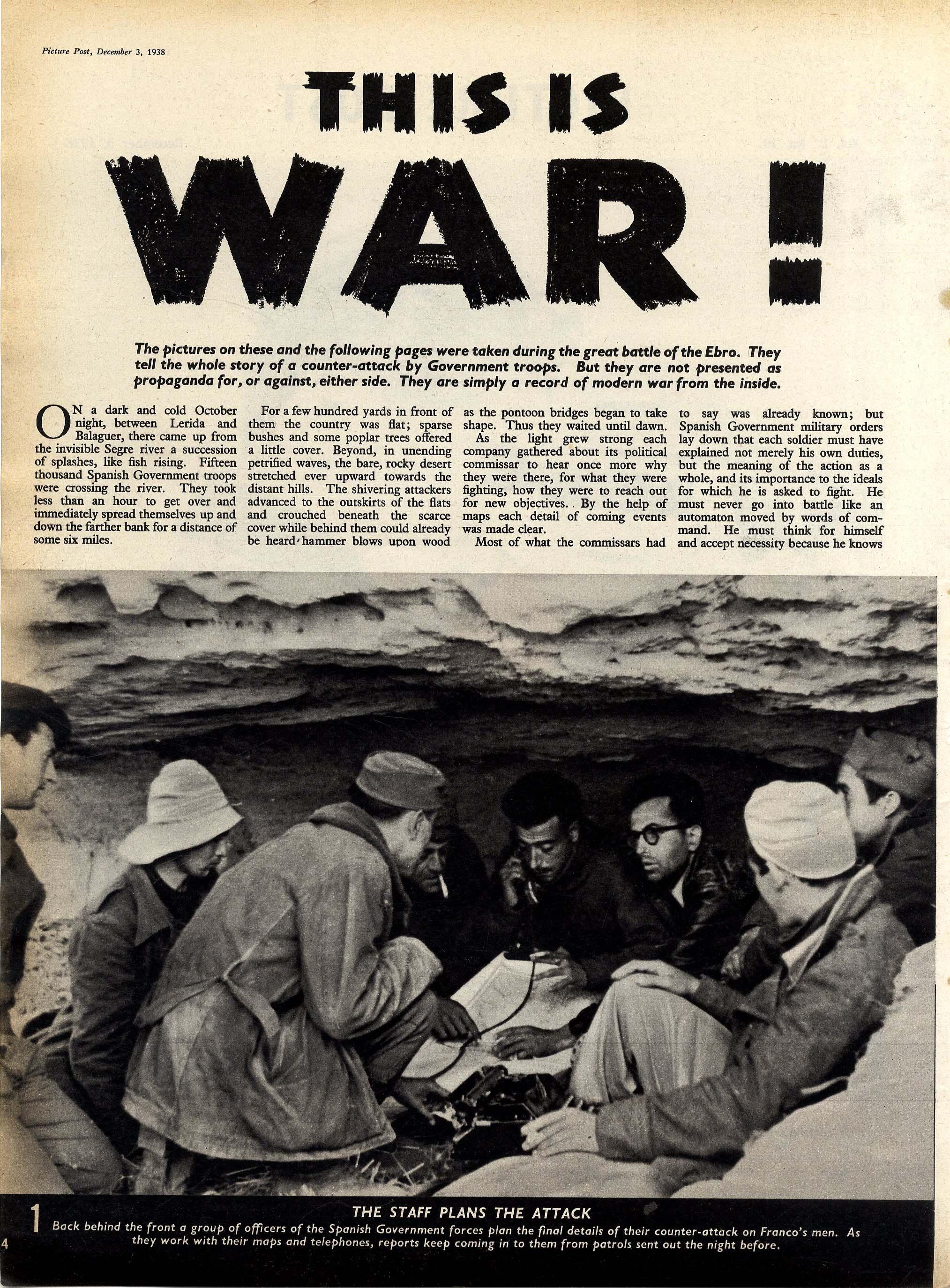 Robert Capa, "This Is War!" Picture Post, December 3, 1938