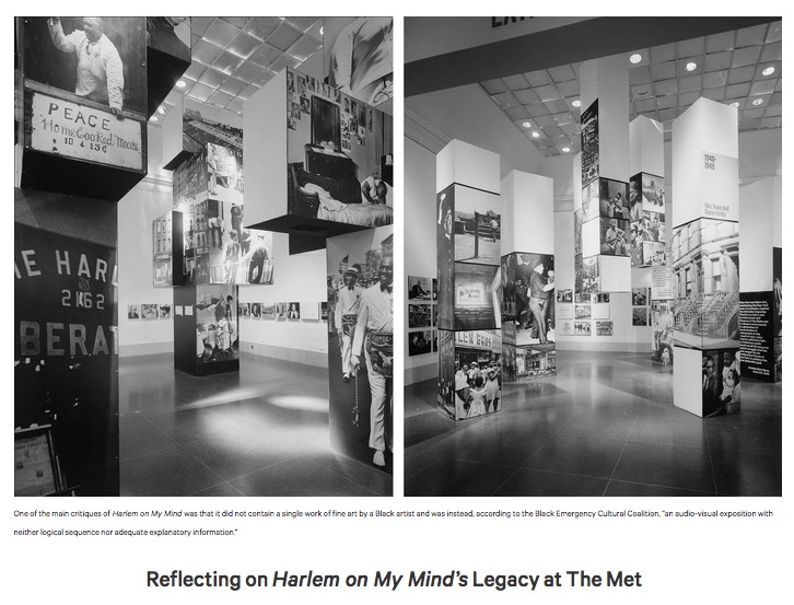 "Harlem On My Mind," Metropolitan Museum of Art (1969), installation, screenshot from MMA blog