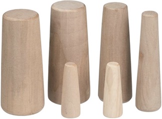 Figure 9. A selection of commercial through-hull soft wood plugs still used today for damage control, and typical of those used by the USCG and Navy in WWII.