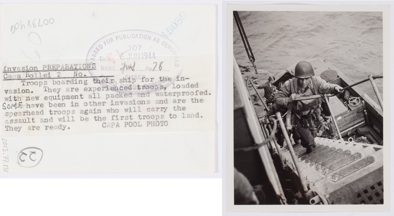 Robert Capa, Troops boarding USS Samuel Chase, 6-1-44, ICP website, screenshot