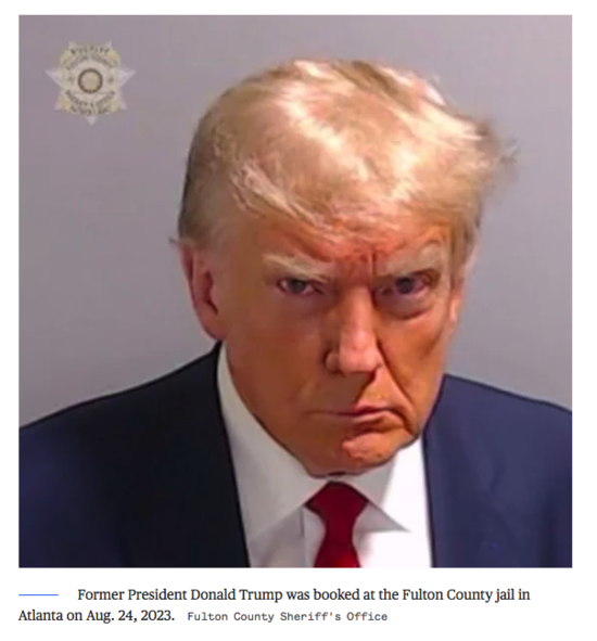 Donald Trump mugshot, Fulton County Jail, Atlanta, GA, 8-24-23