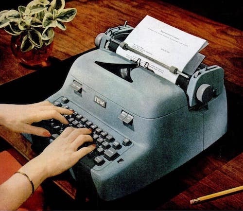 IBM electric typewriter ad, ca. 1951