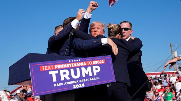 Donald Trump rally, assassination attempt, 7-13-24, screenshot